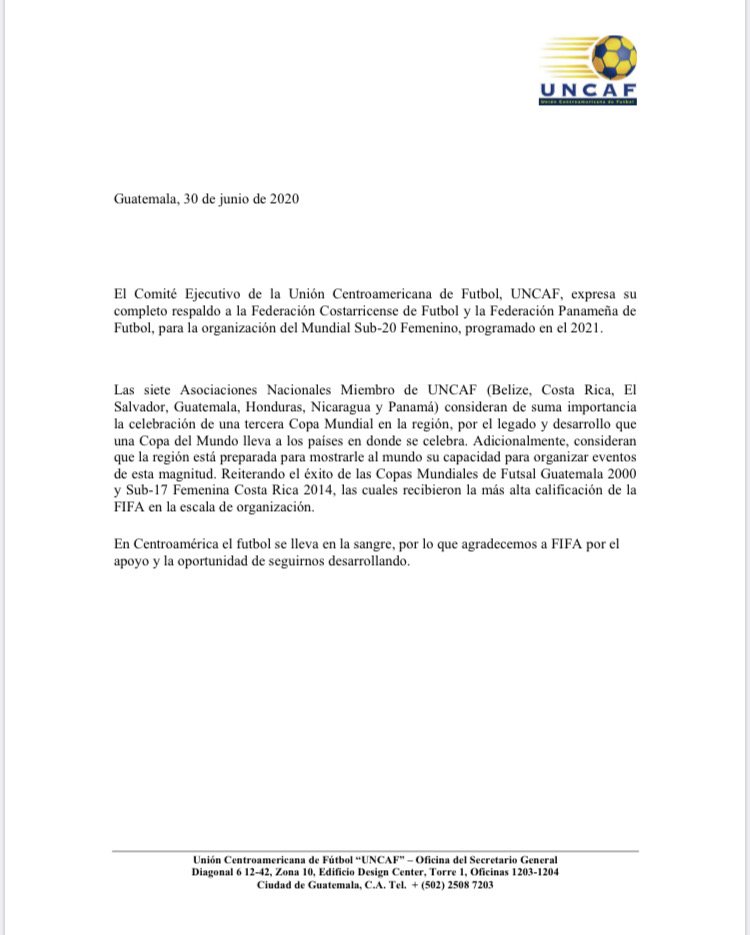 UNCAF respalda a las Federaciones de Futbol de Costa Rica y Panama para ...